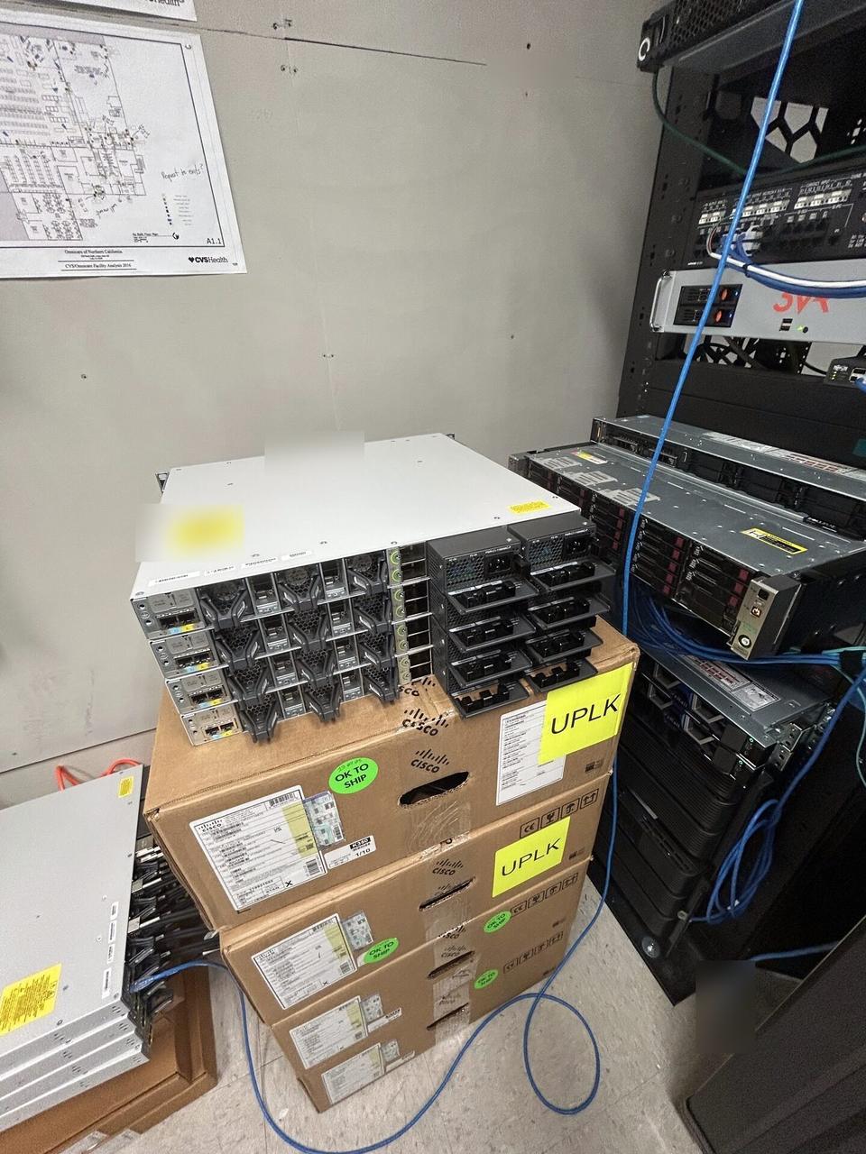 Network equipment service with router, switch, access point, cabling or connectivity hardware prepared for onsite diagnostics