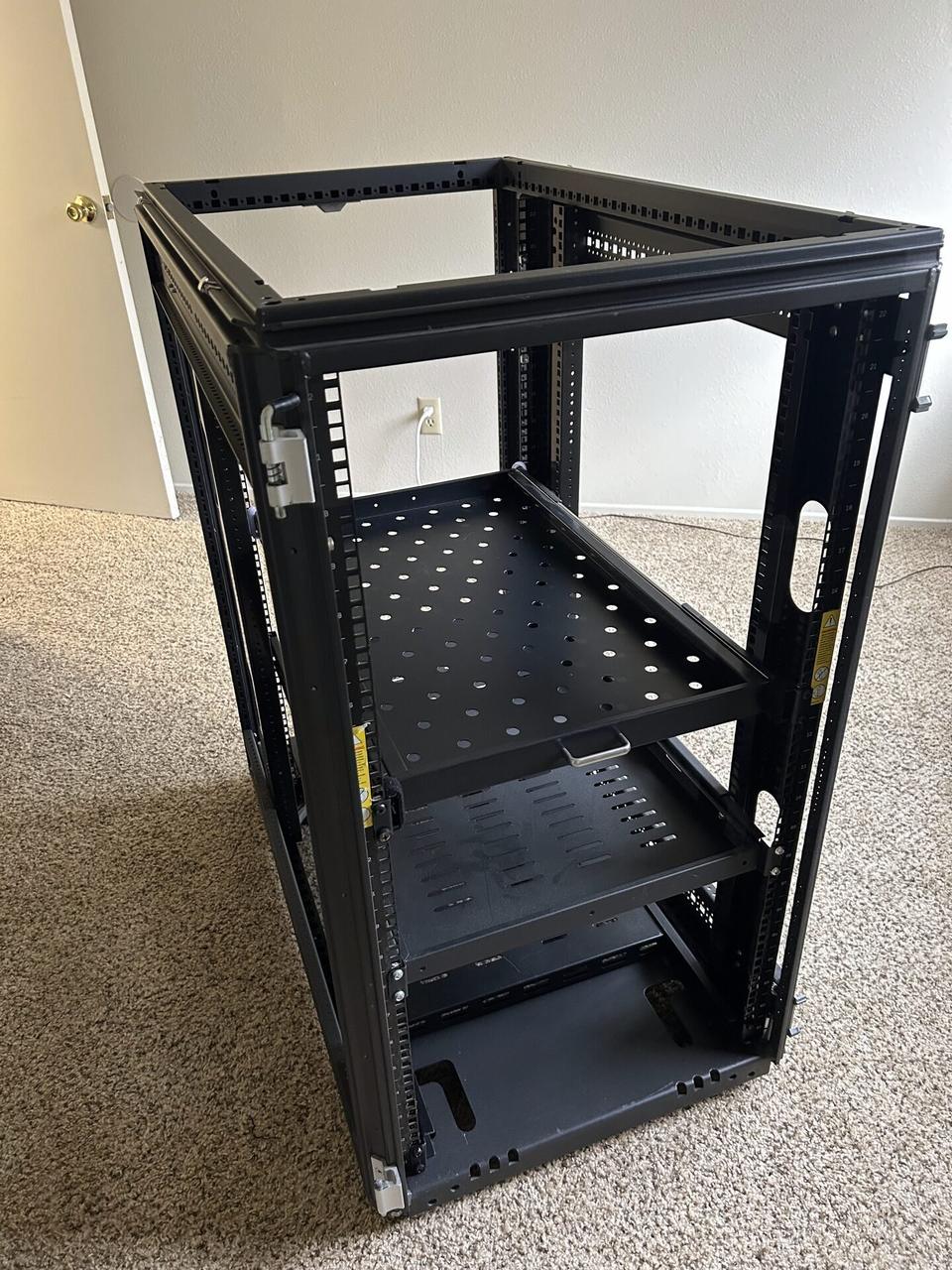 Public-safe portfolio image of structured cabling inside a network rack with private labels omitted