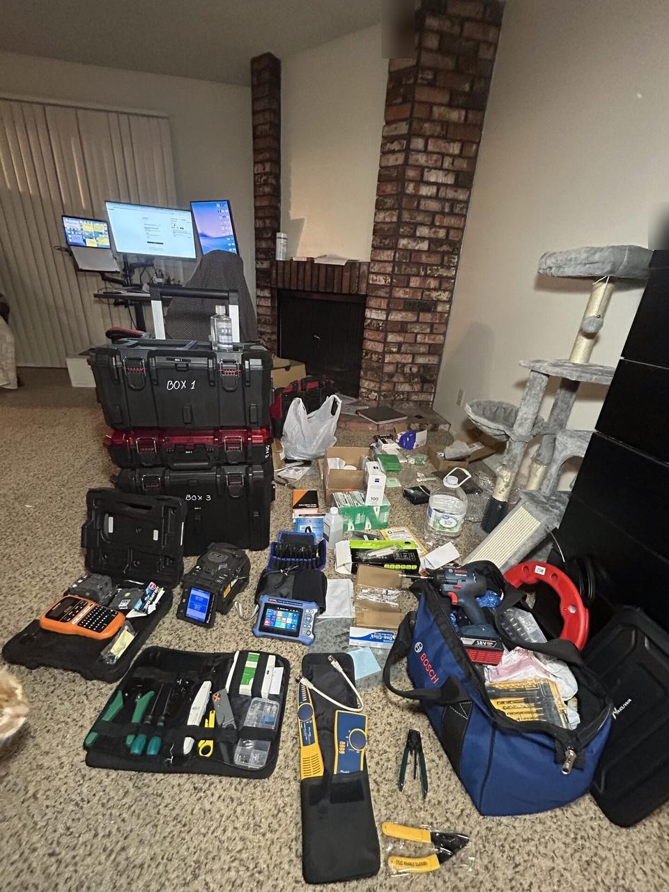 Smart technology service detail: network technician tools in the Alrty office