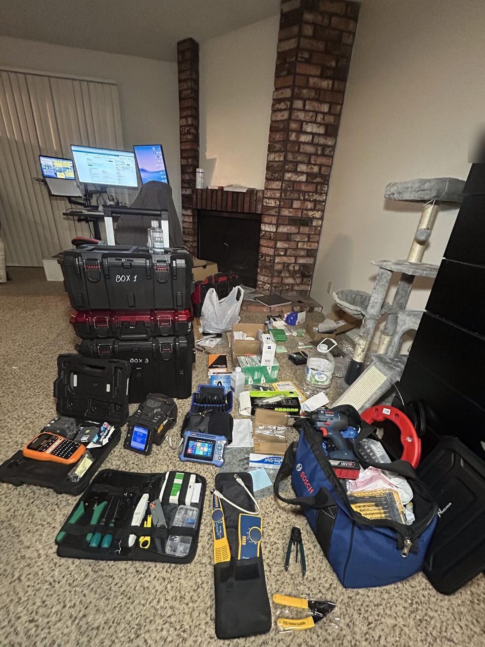 Public-safe portfolio image of network technician tools in the Alrty office