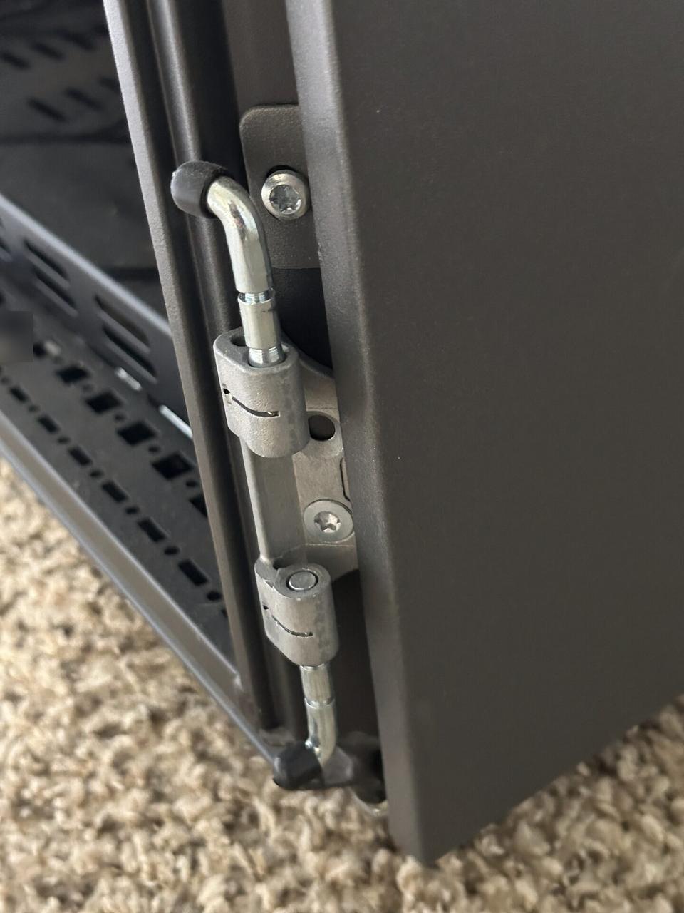 Service documentation showing empty equipment cabinet or small network rack