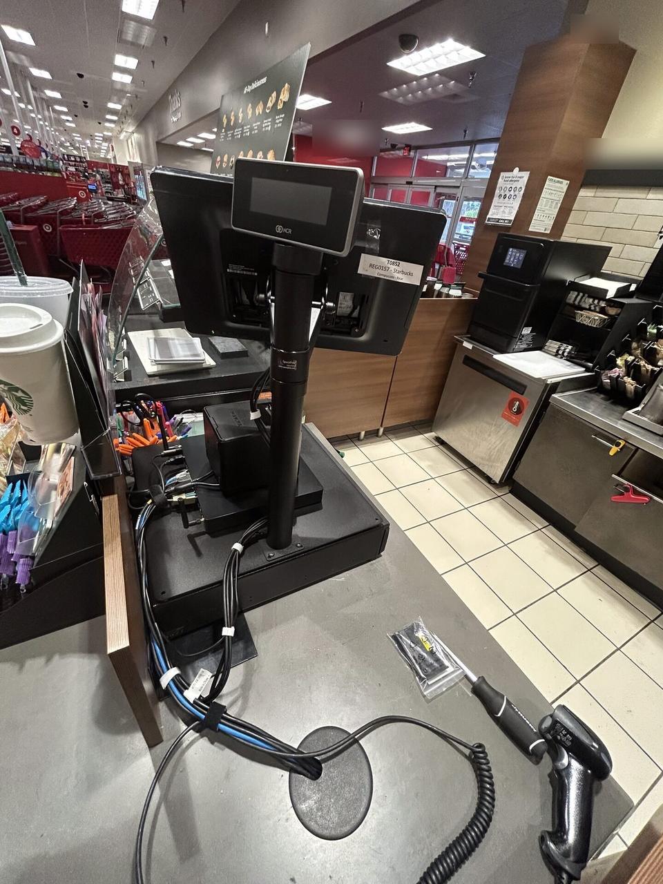 Smart technology service detail: checkout station cabling and retail device setup during register setup
