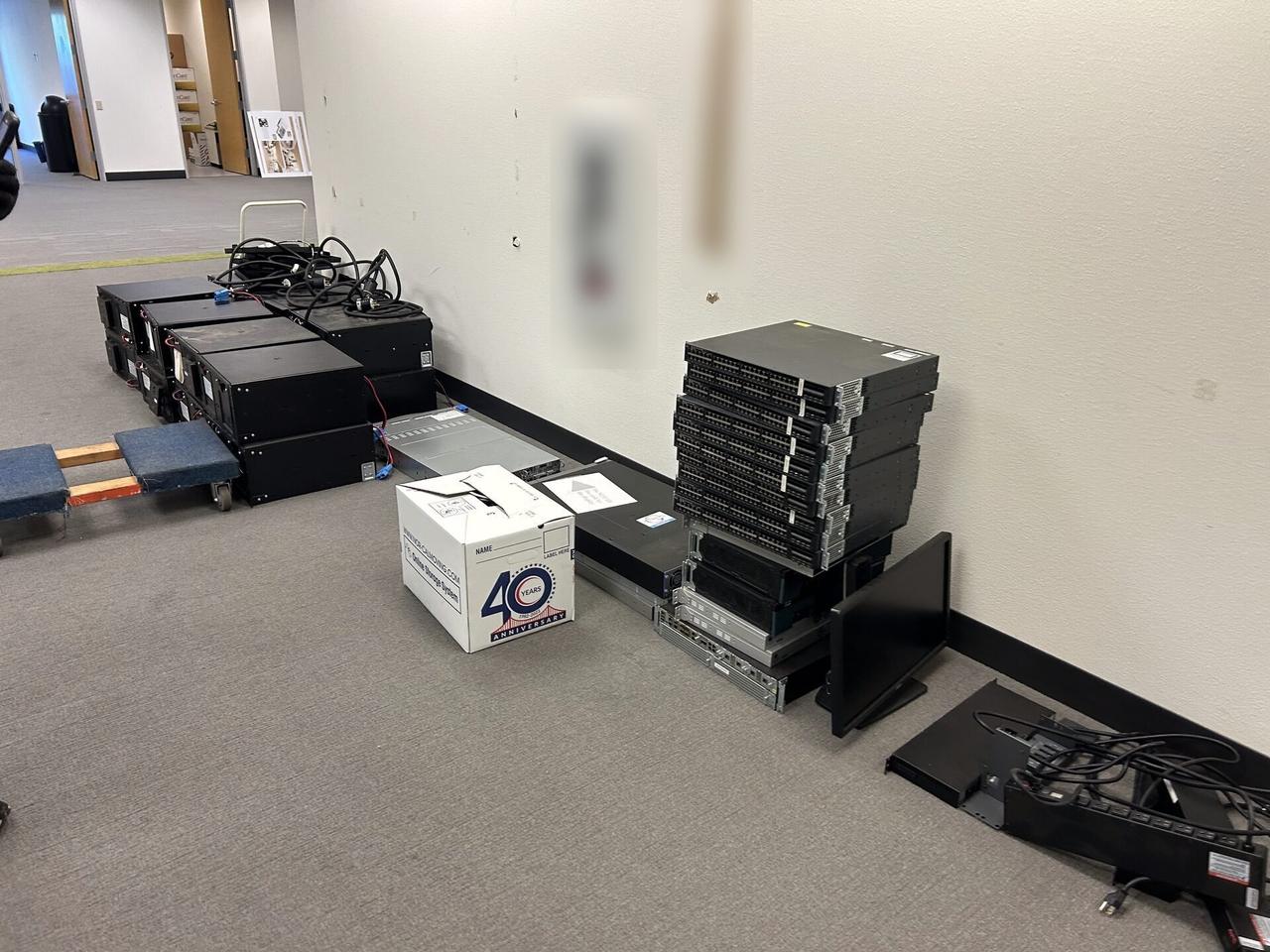 Alrty portfolio view of server-room teardown and network equipment inventory